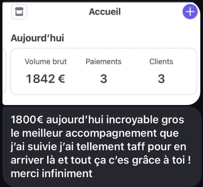 Résultat membre — 2 086€ en 20 jours